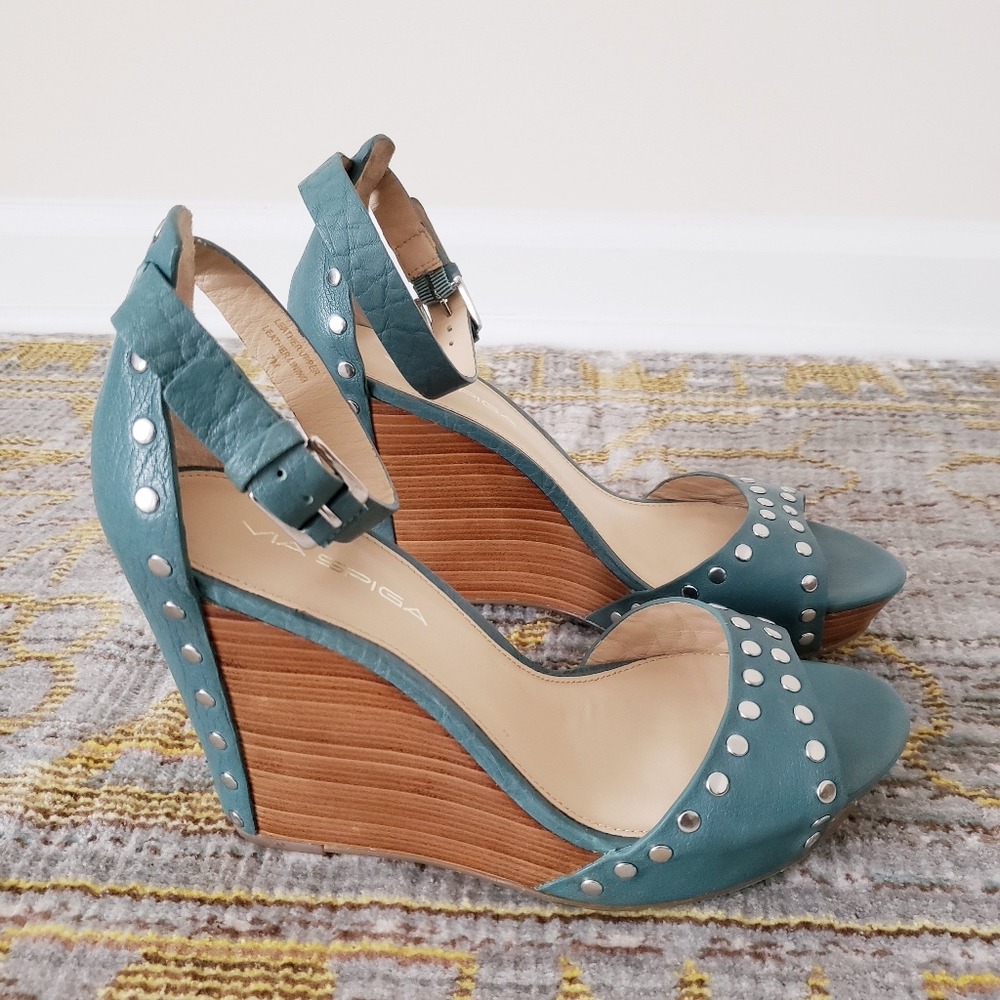 Brand New Via Spiga Wedge Sandals, Size 7